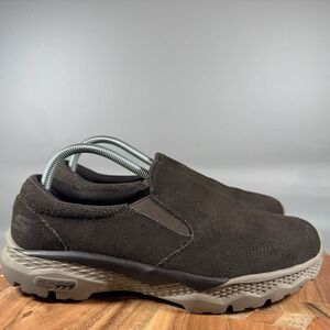 Skechers Men's Sz 8.5 Go Walk Outdoor Leather Suede Brown Slip-On Shoes‎